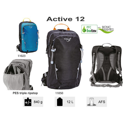 Active 12 – 12L backpack with stretch mesh back and helmet holder