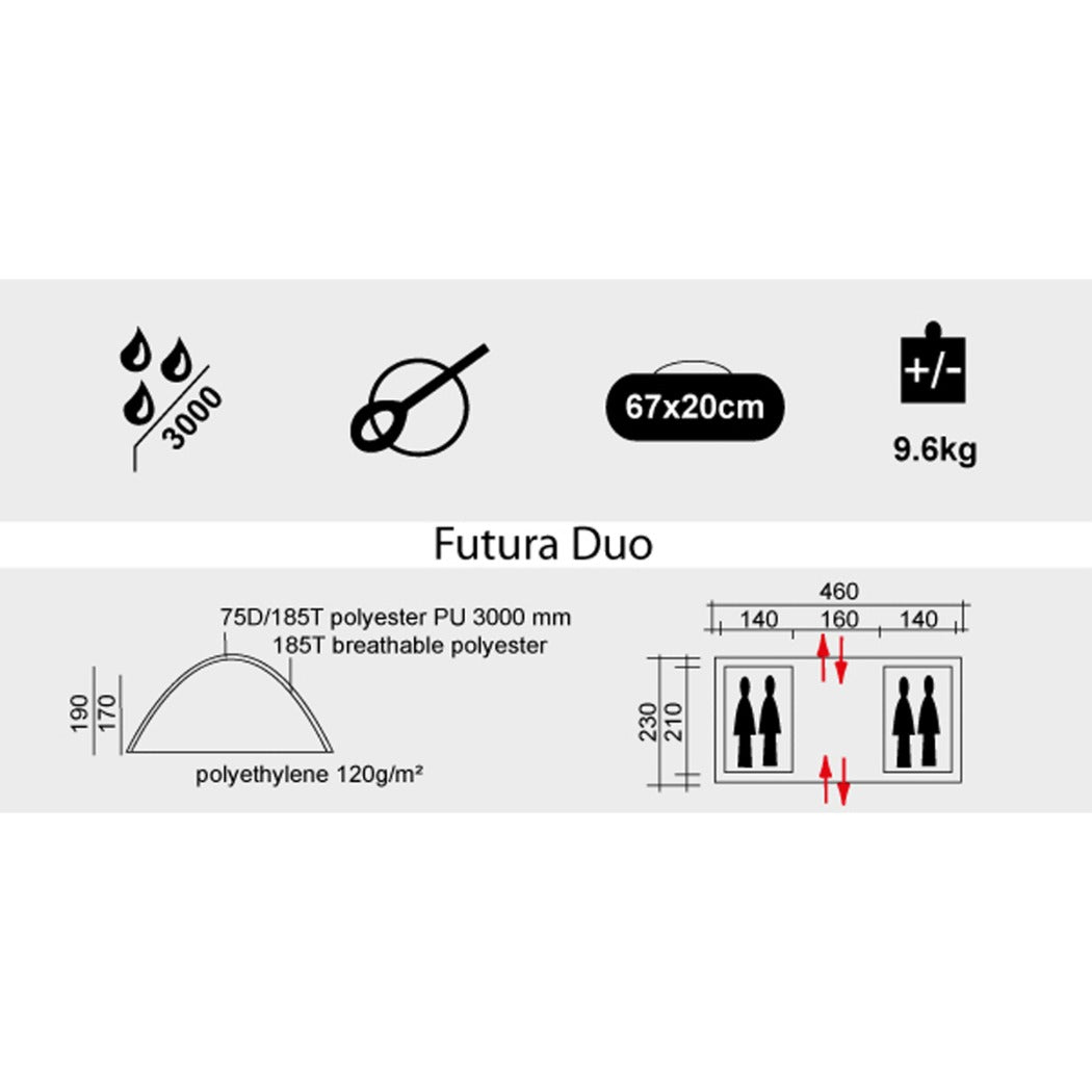 Futura Duo - Tente 4 personnes avec 2 chambres séparées