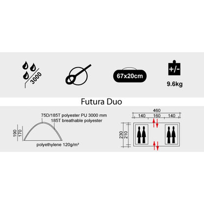 Futura Duo - 4 person tent with 2 separate bedrooms