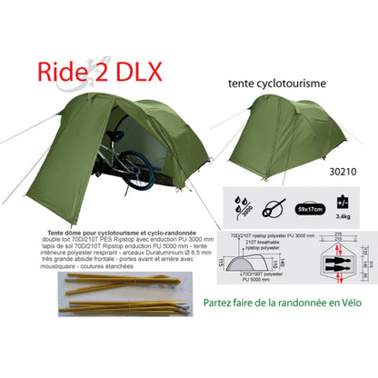 Ride 2DLX – Lightweight 2-person tent with 2-bike vestibule